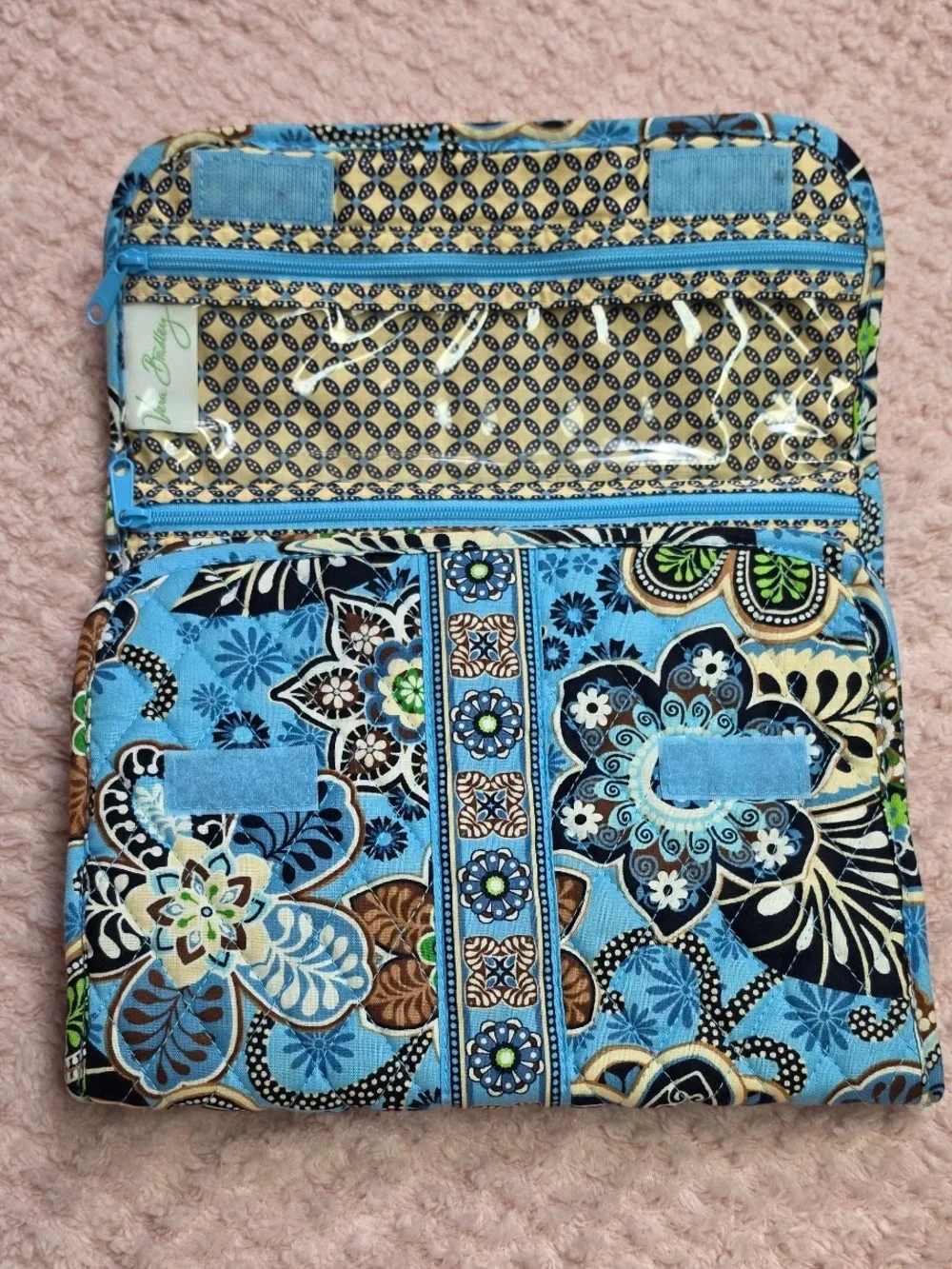 Vera Bradley Bali Blue Retired Cosmetic Organizer